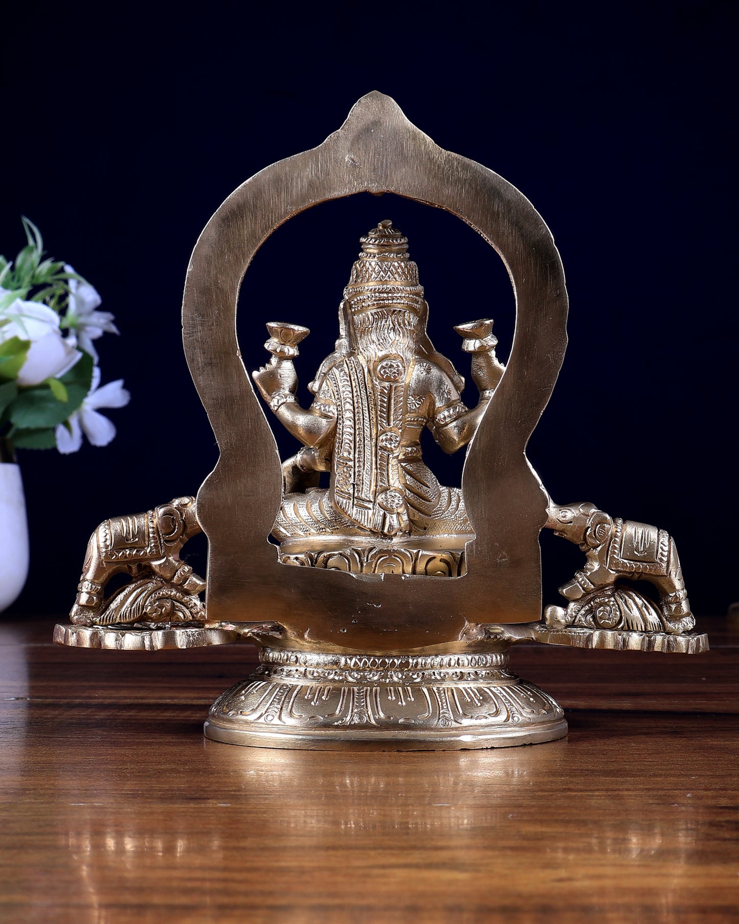 Premium Brass Gajalakshmi Idol – Goddess Lakshmi with Elephants