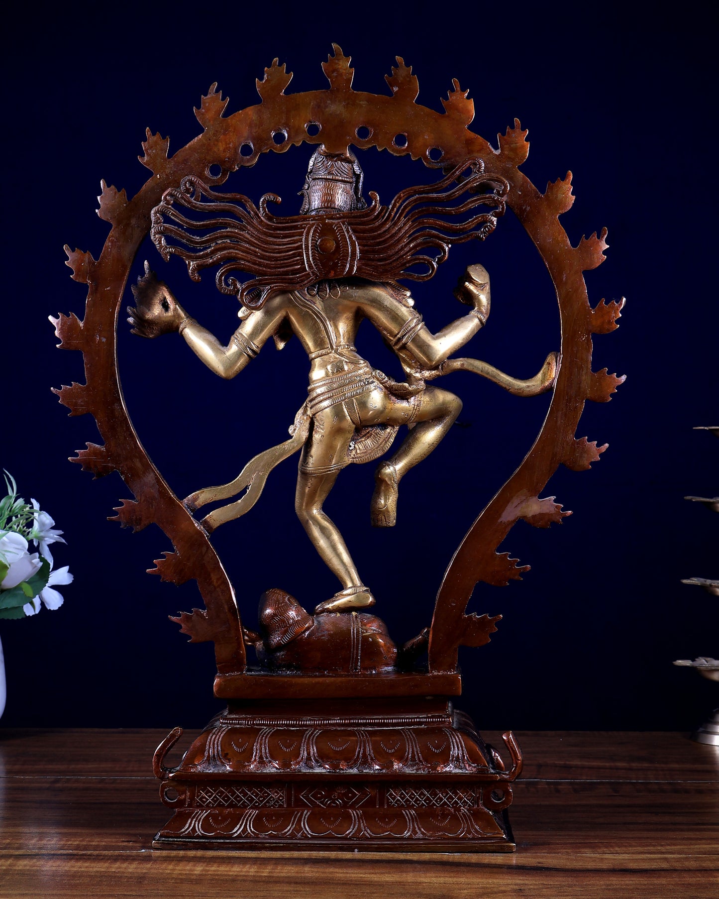 Pure Brass Shiva as Nataraja Statue - 16" dual tone