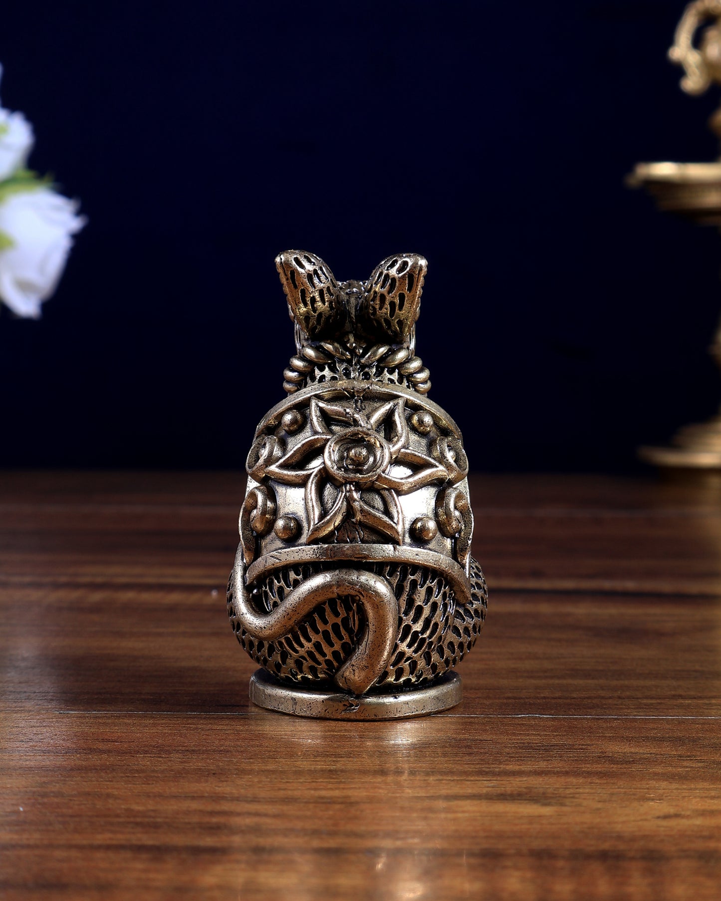 Pure Brass Superfine Mooshak (Mouse / Rat) Idol – Showpiece & Gift