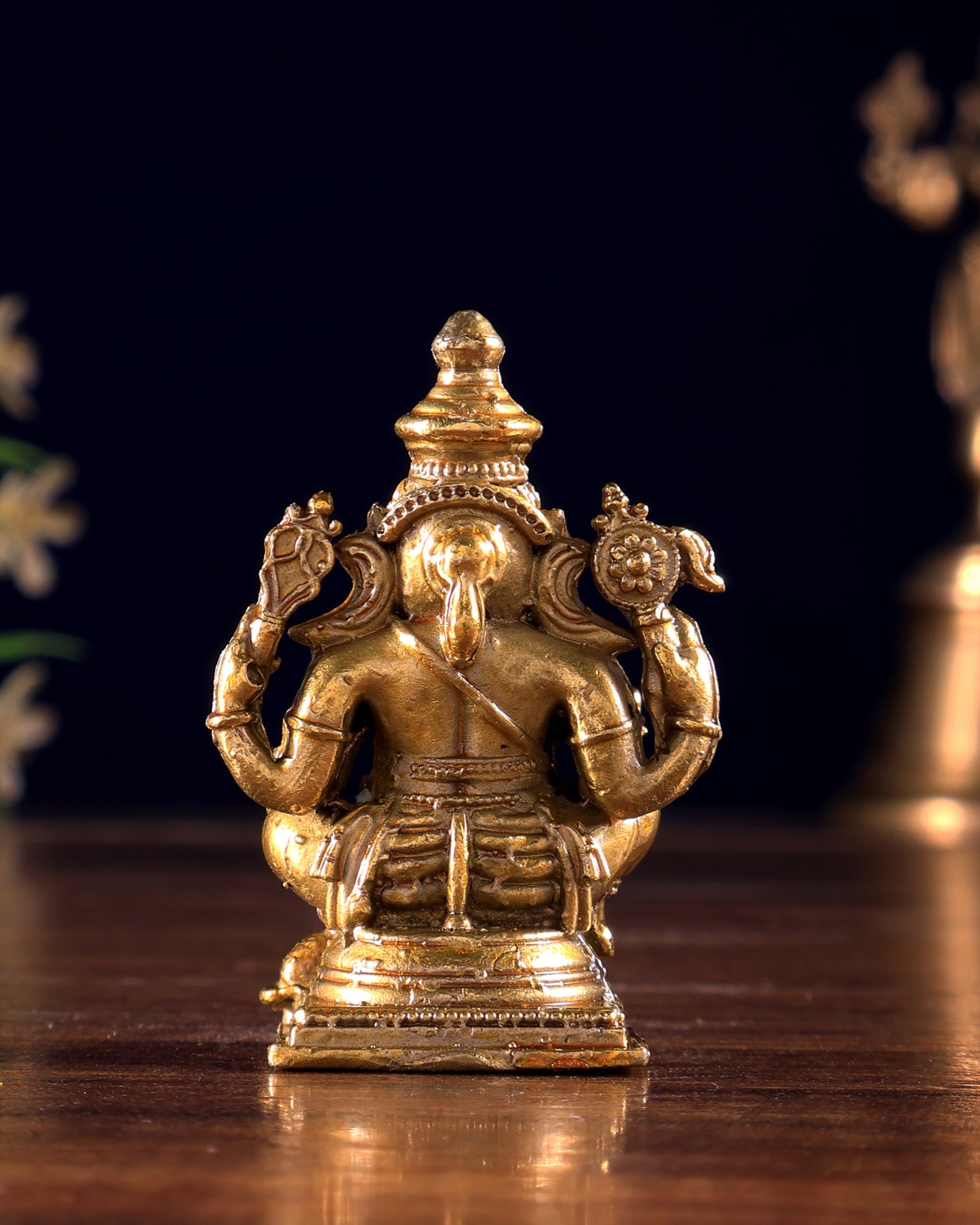 Panchaloha Bronze Ganesha Vigneshwara Idol | Mini 3 inch