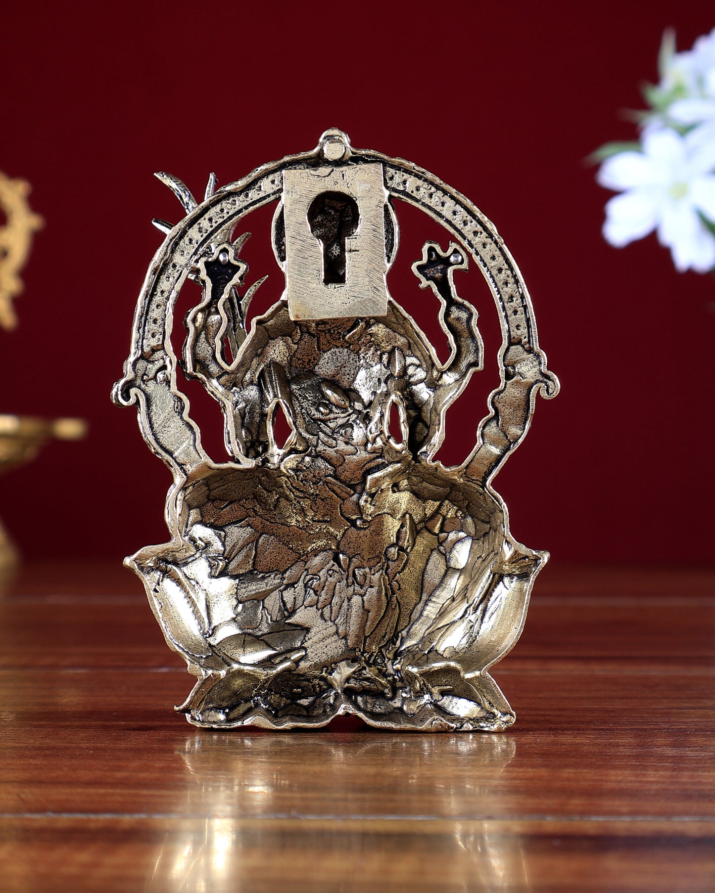 Brass Superfine Lalita Devi Rajarajeshwari Idol 2D idol Wall Hanging 4 inch