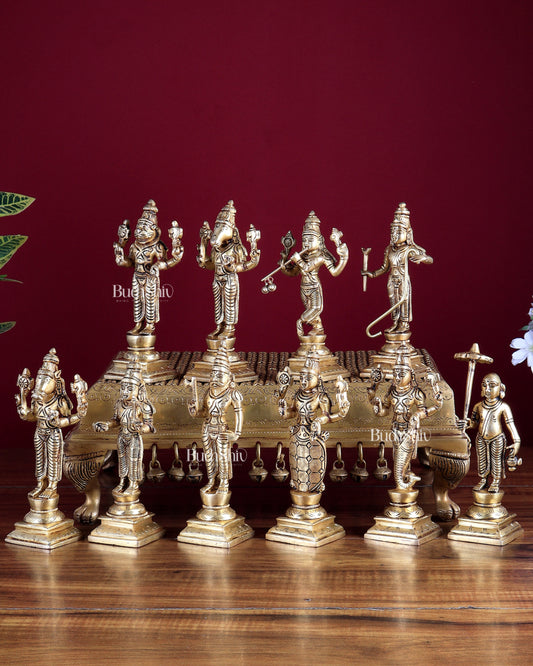 Brass Superfine Vishnu Dashavatar Idol Set 6 inch