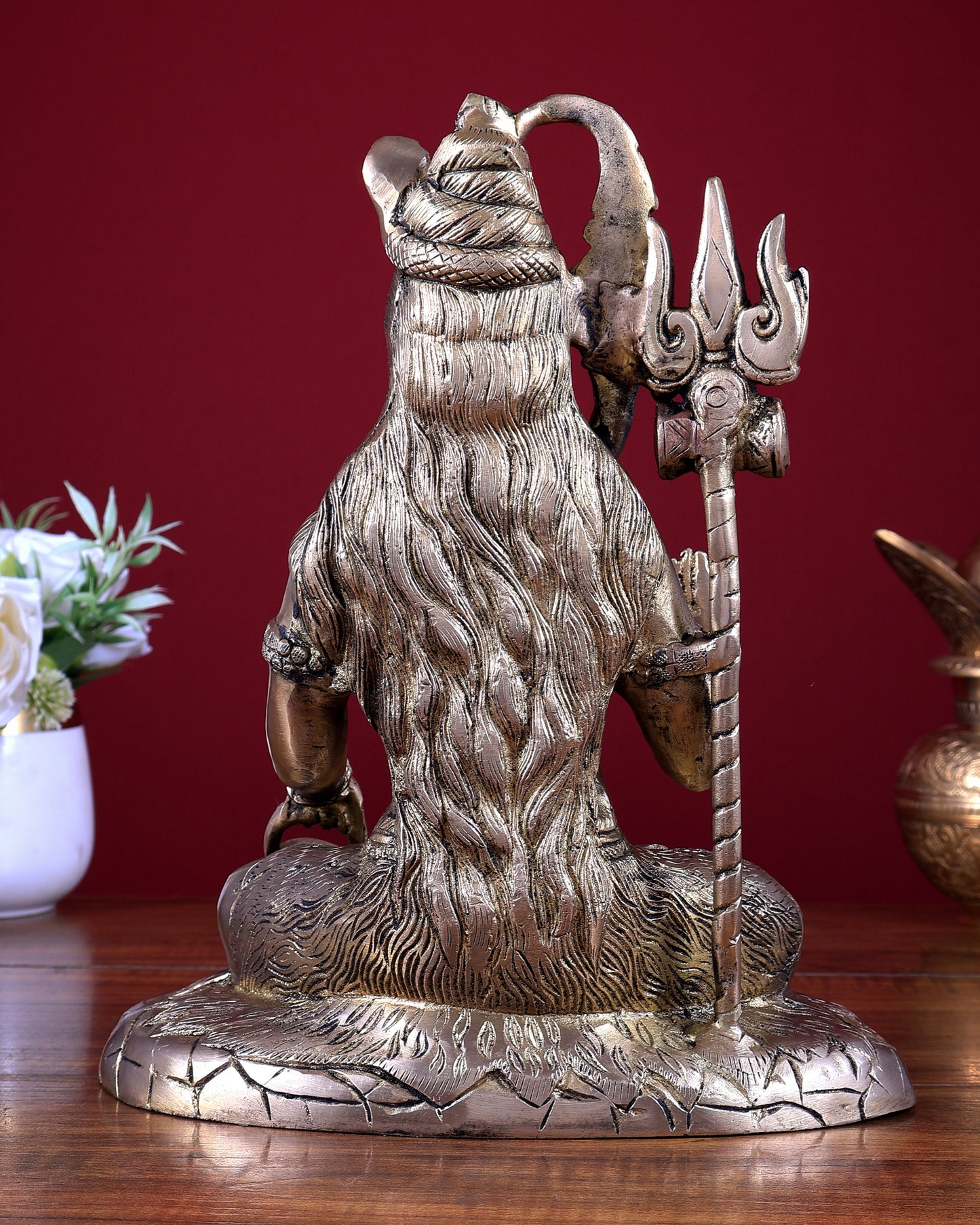 Brass Lord Shiva Blessing Statue 10.2 inch