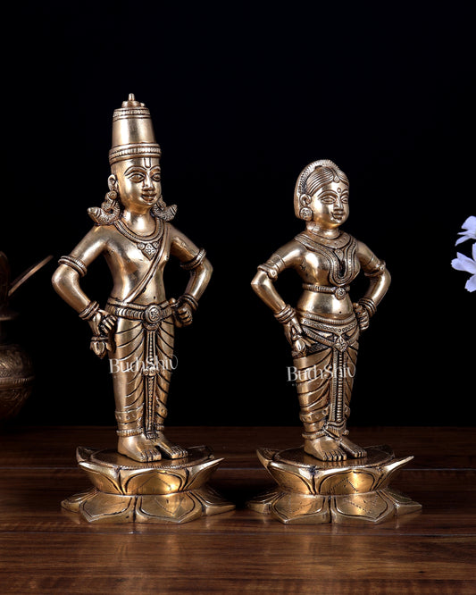 Brass Superfine Vitthal Rukmani Idol | Divine Handcrafted Murti (10 Inch)