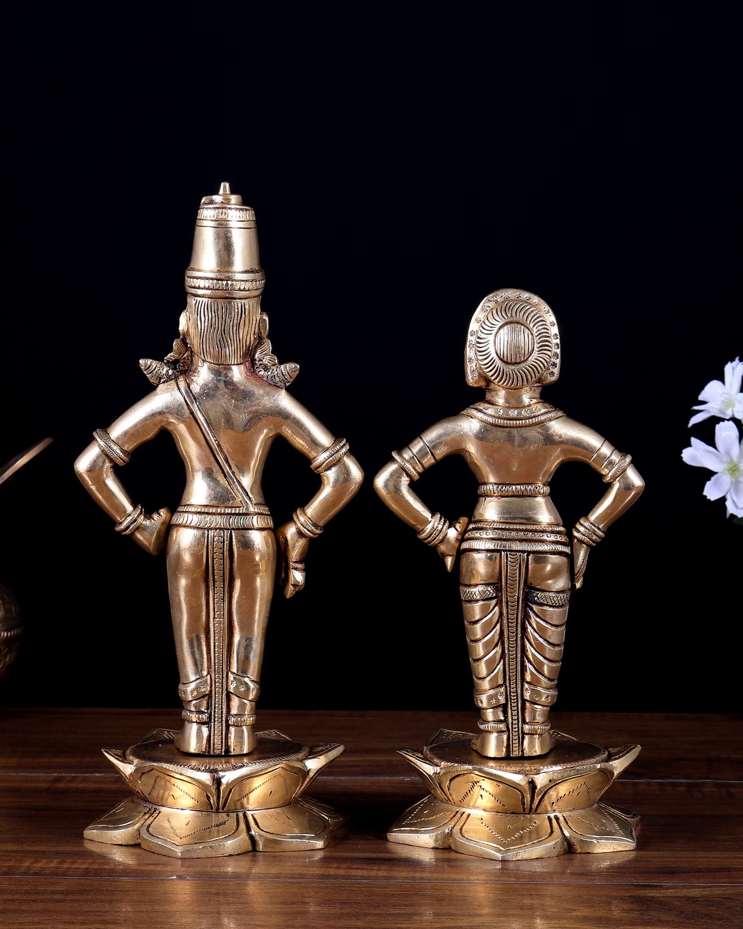 Brass Superfine Vitthal Rukmani Idol | Divine Handcrafted Murti (10 Inch)