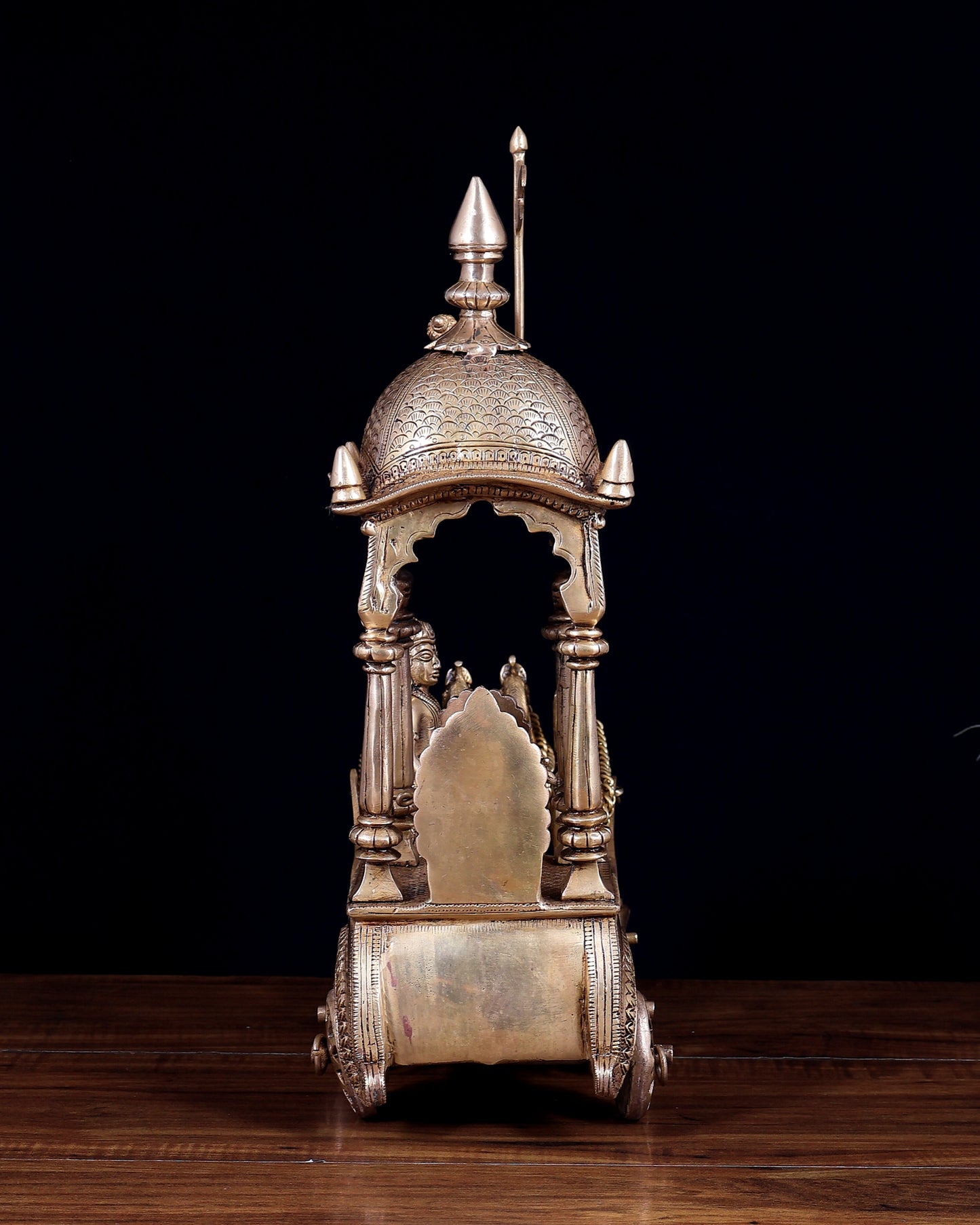 Pure Brass Gita Updesh Krishna Arjun Rath Statue 16" | Large Mahabharat Showpiece