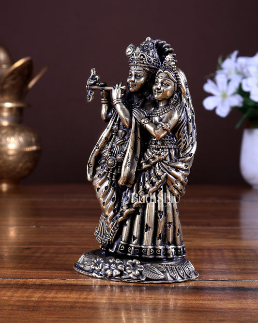 Brass Superfine Radha Krishna Idol 5.2 inch