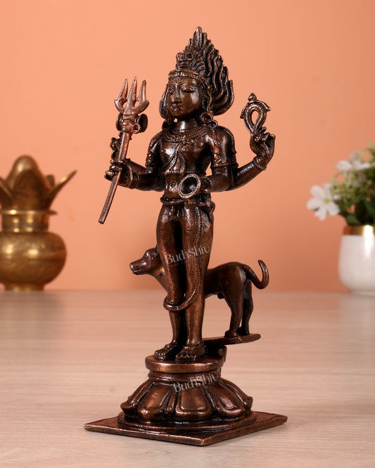 Pure Copper Kaal Bhairava Idol | Height 5.5 inch