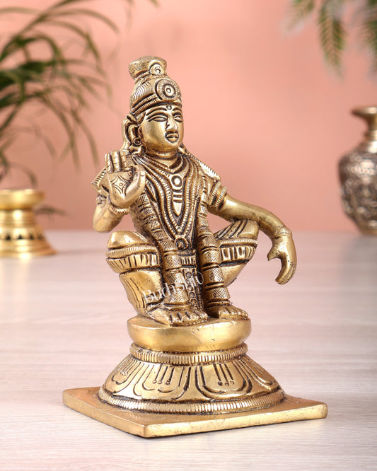 Brass Ayyappa Swamy Statue 5"