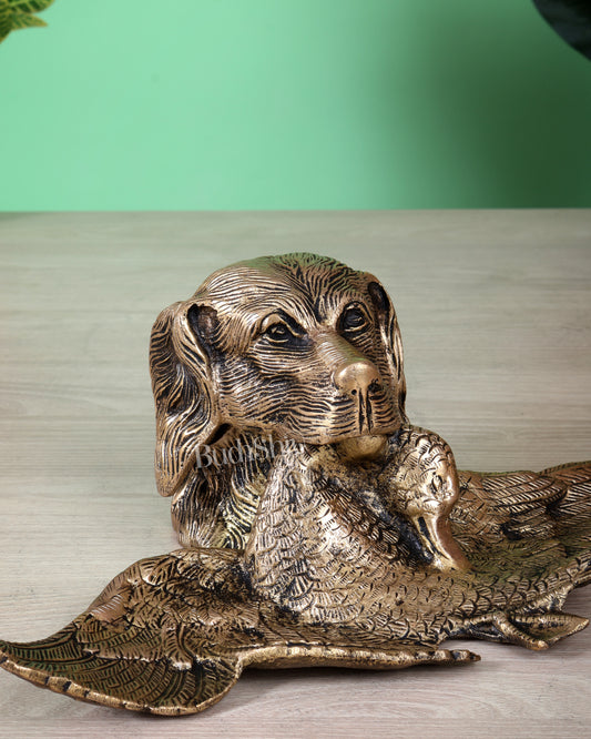 Brass Inkwell Ink Pot – Vintage Design Dog face design