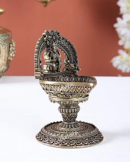 Brass Gajalakshmi Kamatchi Vilakku | Superfine Lakshmi Deepam for Puja 4.5"