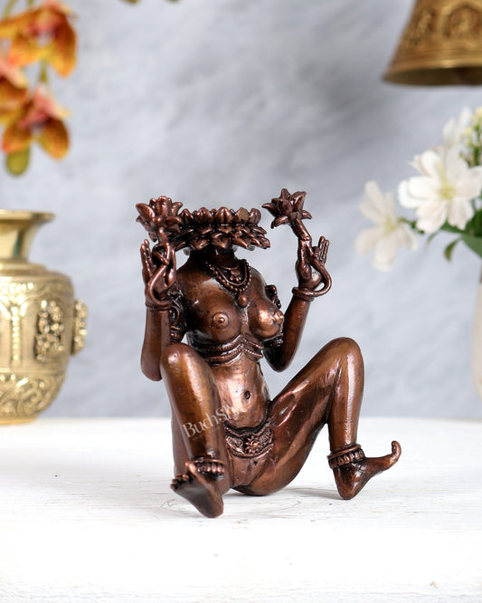 Pure Copper Lajja Gauri Idol – Traditional Shakti Form (4 Inches)