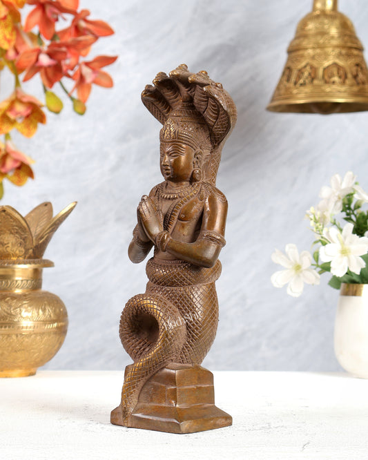 Brass Patanjali Maharishi Sage Idol 10 inch copper tone