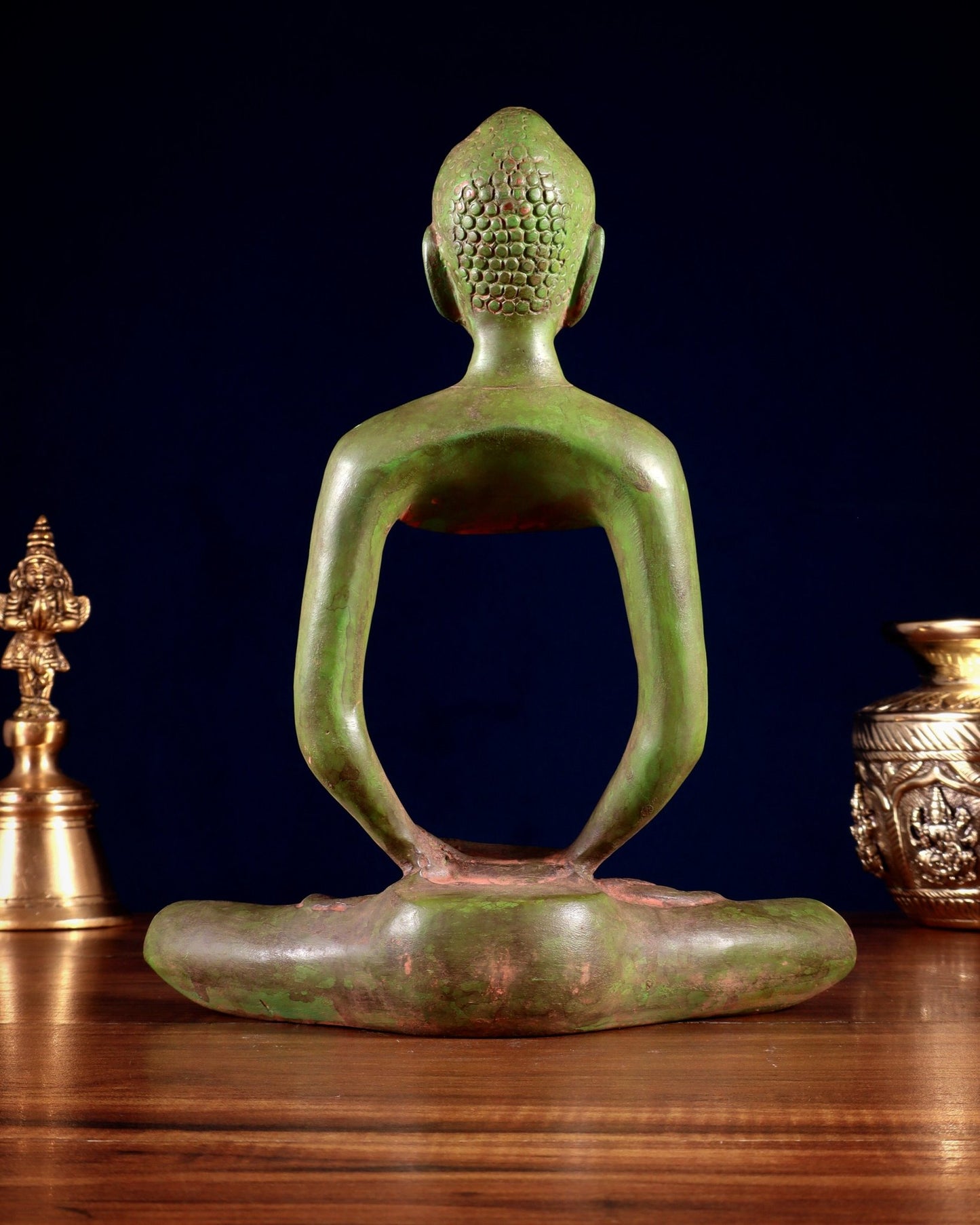 Abstract Brass Fasting Buddha 10" - Budhshiv.com