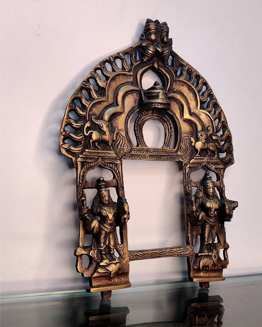 Brass Antique Handcrafted Prabhavali 11" x 8" - Budhshiv.com