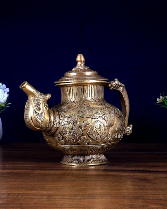Brass Antique Surai Showpiece | Heavy Jug Design, 4 kg - Budhshiv.com