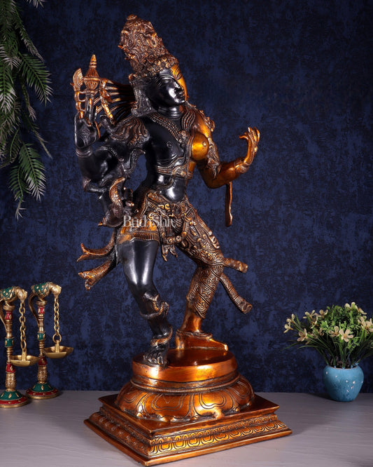 Brass ardhanarishvara Statue 24 inch Cosmic union - Budhshiv.com