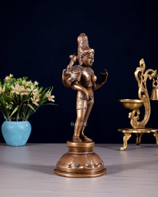 Brass Ardhanarishwara Idol 8.5" - Budhshiv.com