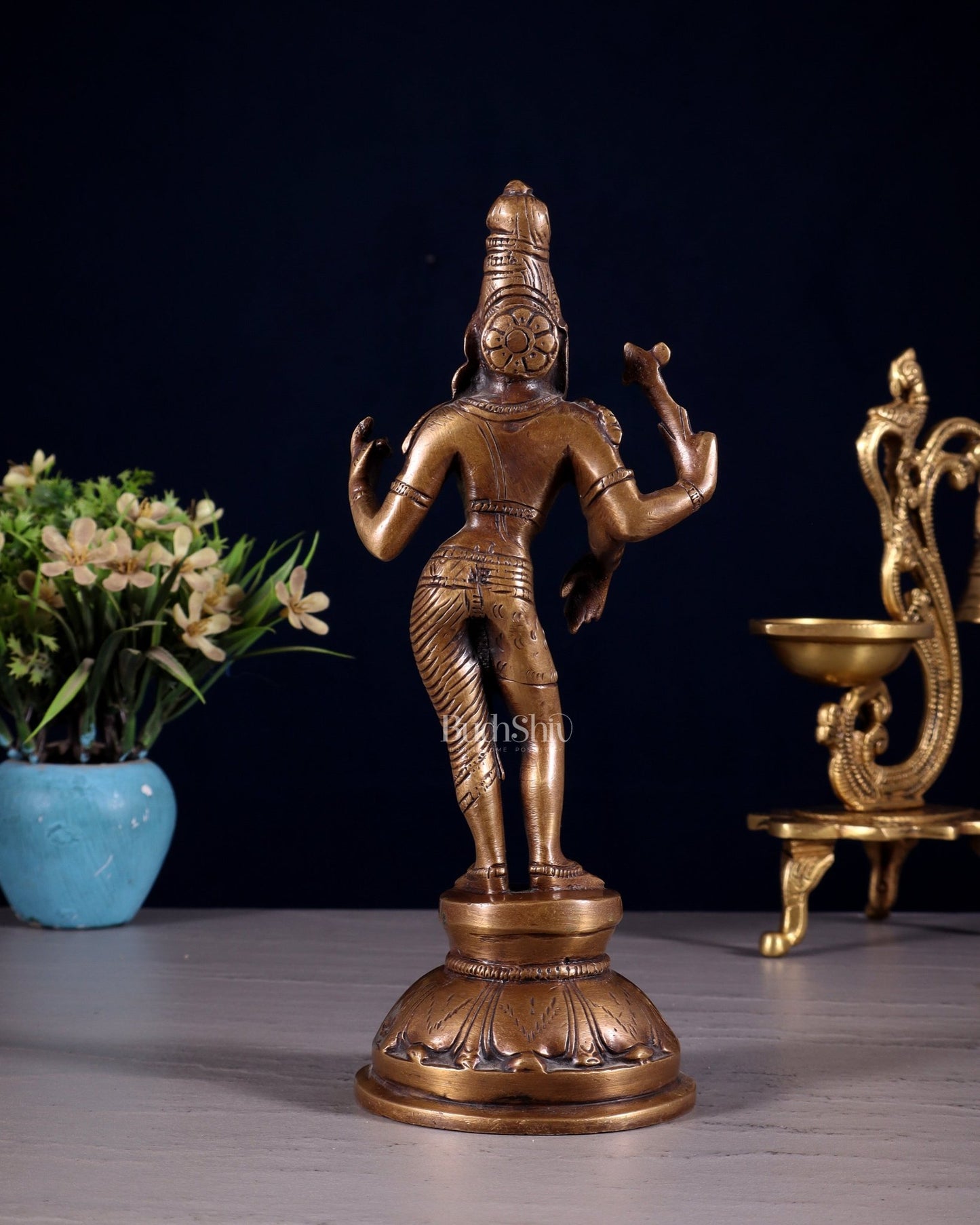 Brass Ardhanarishwara Idol 8.5" - Budhshiv.com