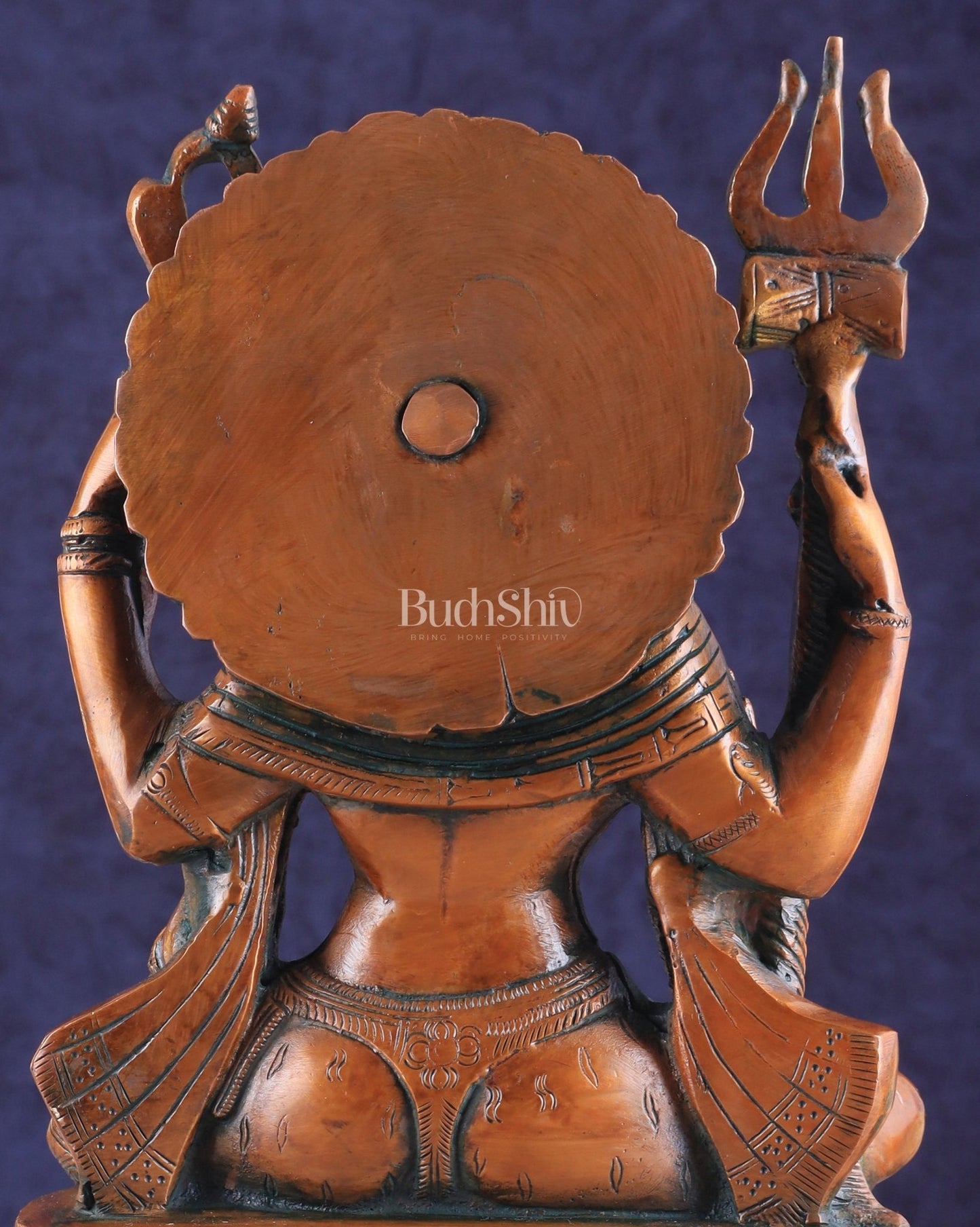 Brass Ardhanarishwara Statue - Lord Shiva and Goddess Parvati Sculpture - 9.5 inch Antique brown - Budhshiv.com