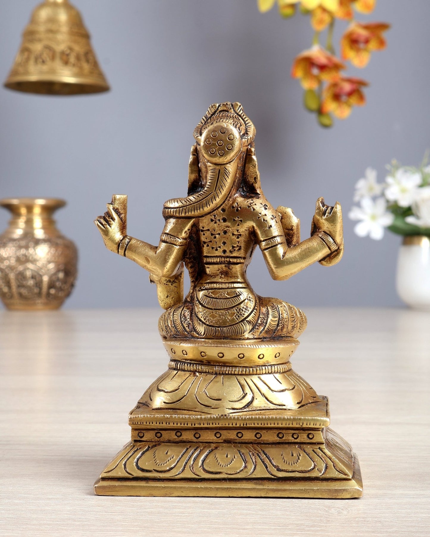 Brass Balambika Idol – Superfine Goddess Sculpture with Enhanced Carvings 4.5" - Budhshiv.com