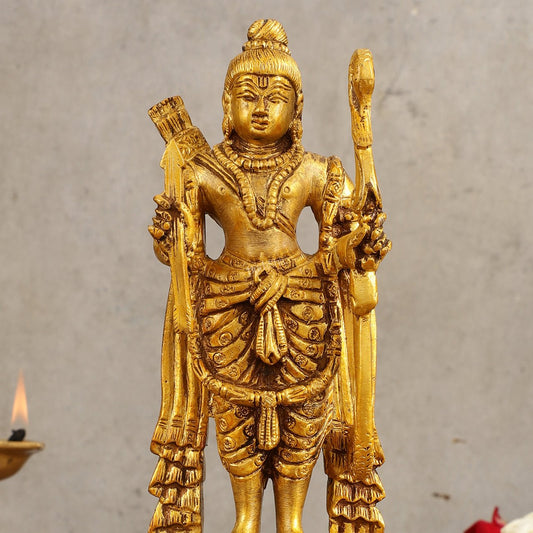 Brass Banwasi Shri Ram Idol - 8 in Height - Budhshiv.com