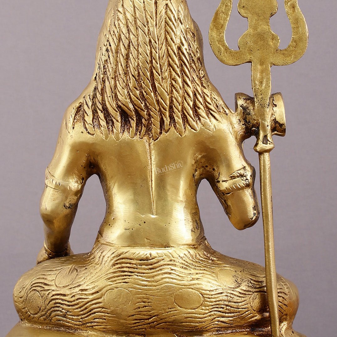 Brass Blessing Lord Shiva Statue - 14" with Elegant Detailing - Budhshiv.com