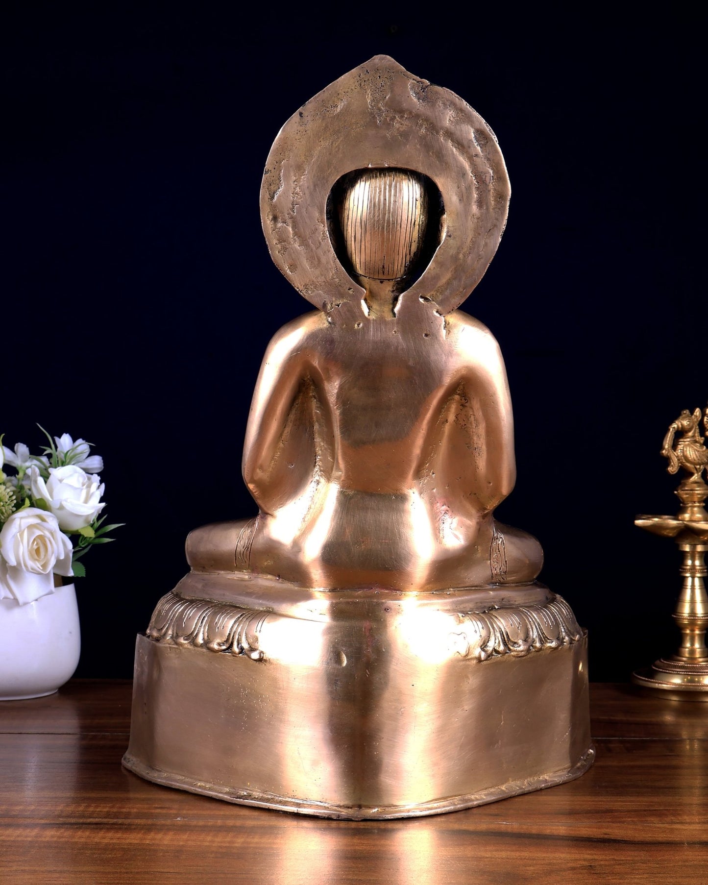 Brass Buddha Statue in Meditation – Calm & Peaceful Home Decor 13.5 inch - Budhshiv.com