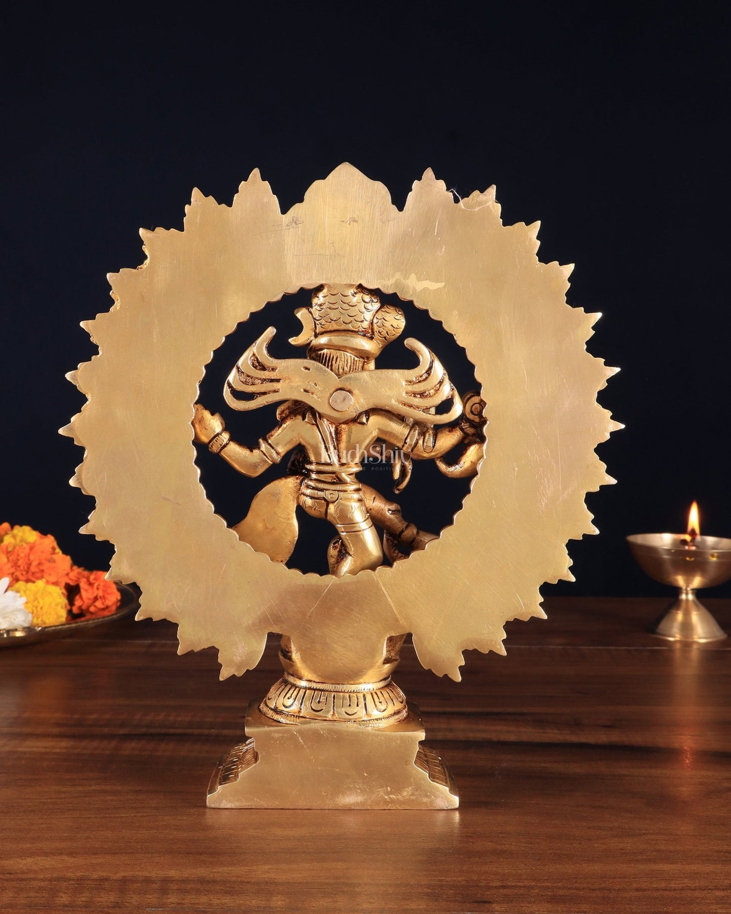 Brass Dancing Shiva Nataraja Statue – 9" x 7.5" x 2.5" | God of Dance - Budhshiv.com
