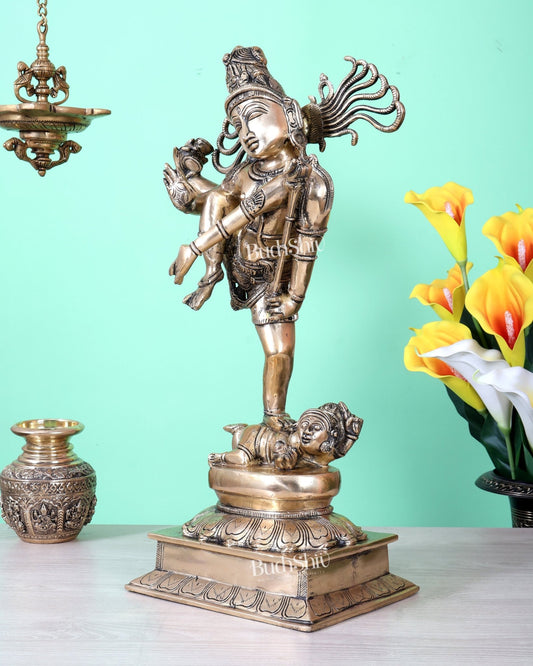 Brass Dancing Shiva – Unique Sculpture 21 inch - Budhshiv.com