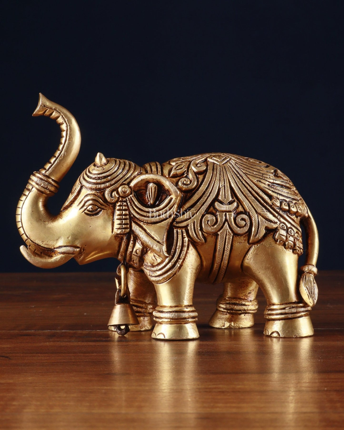 Brass elephant statue 4.5” x 6” x 2.5” - Budhshiv.com