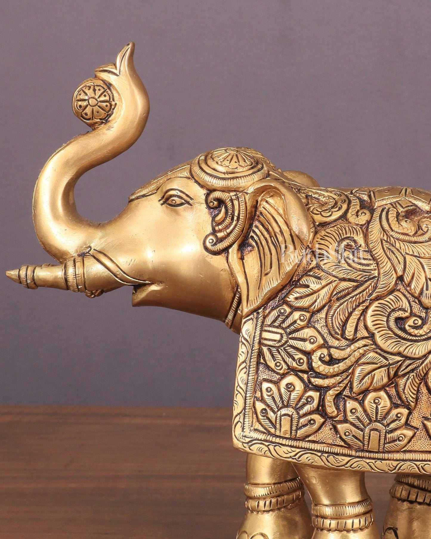 Brass Engraved Statue table accent 7" - Budhshiv.com