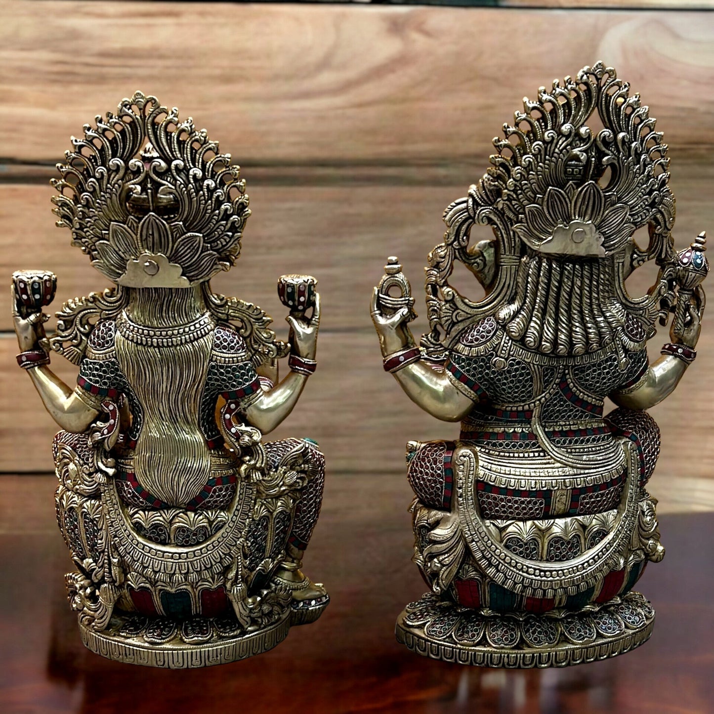 Brass Ganesha Lakshmi Large idols 26" - Budhshiv.com