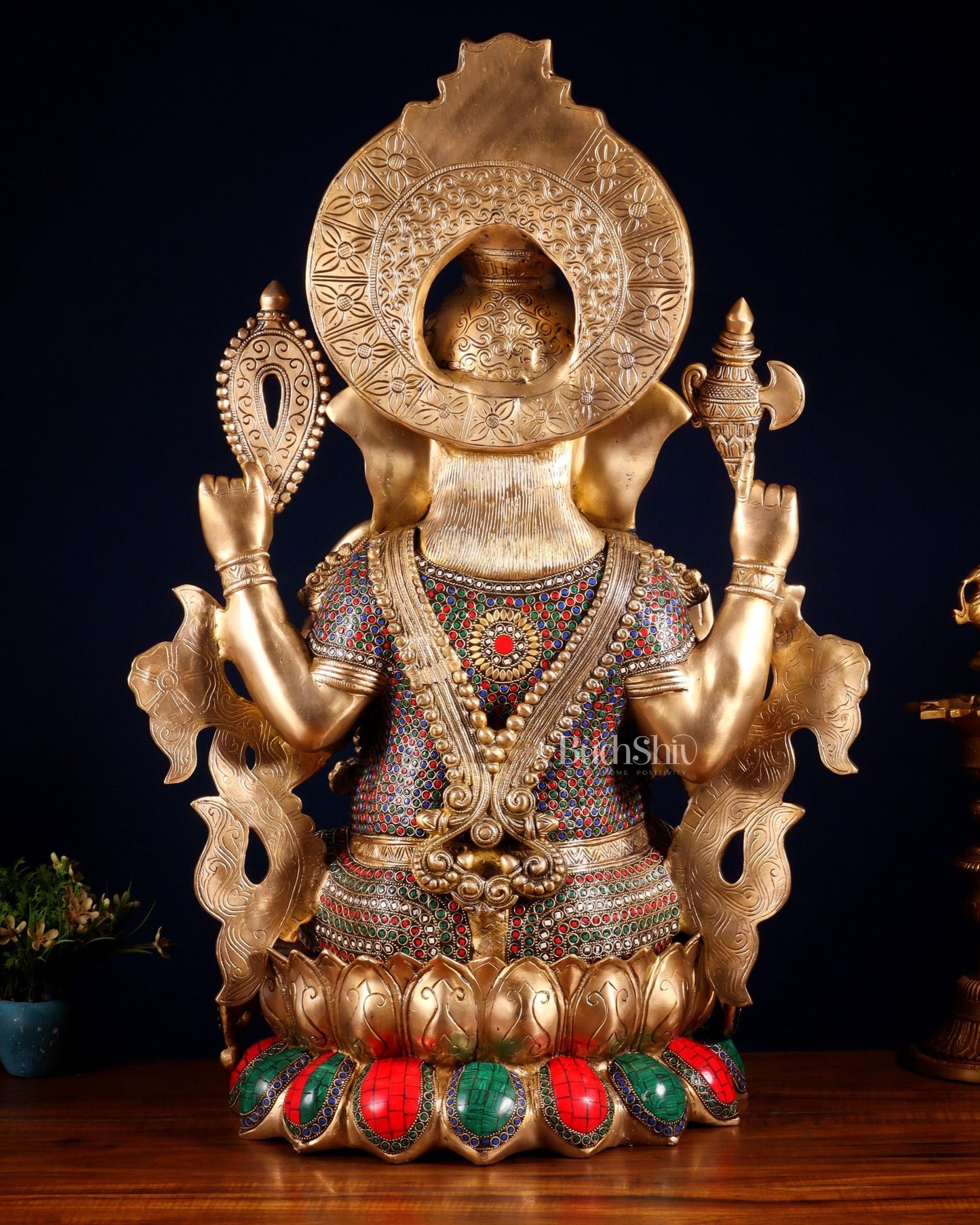 Brass Ganesha Large Sized Statue 30" - Budhshiv.com