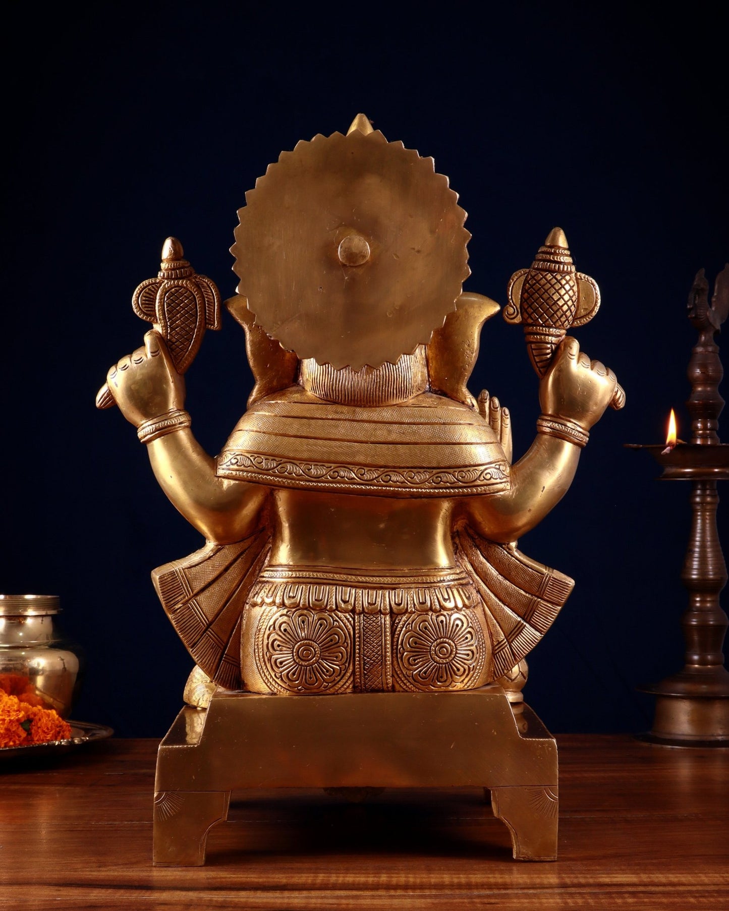 Brass Ganesha Statue – 16.5 Inch - Budhshiv.com