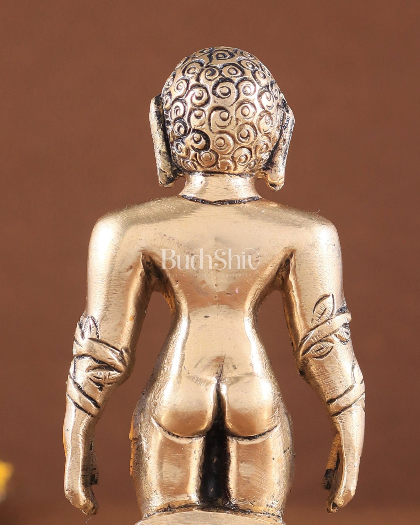 Brass gommateshwara bahubali Jain God Standing Statue 6" - Budhshiv.com