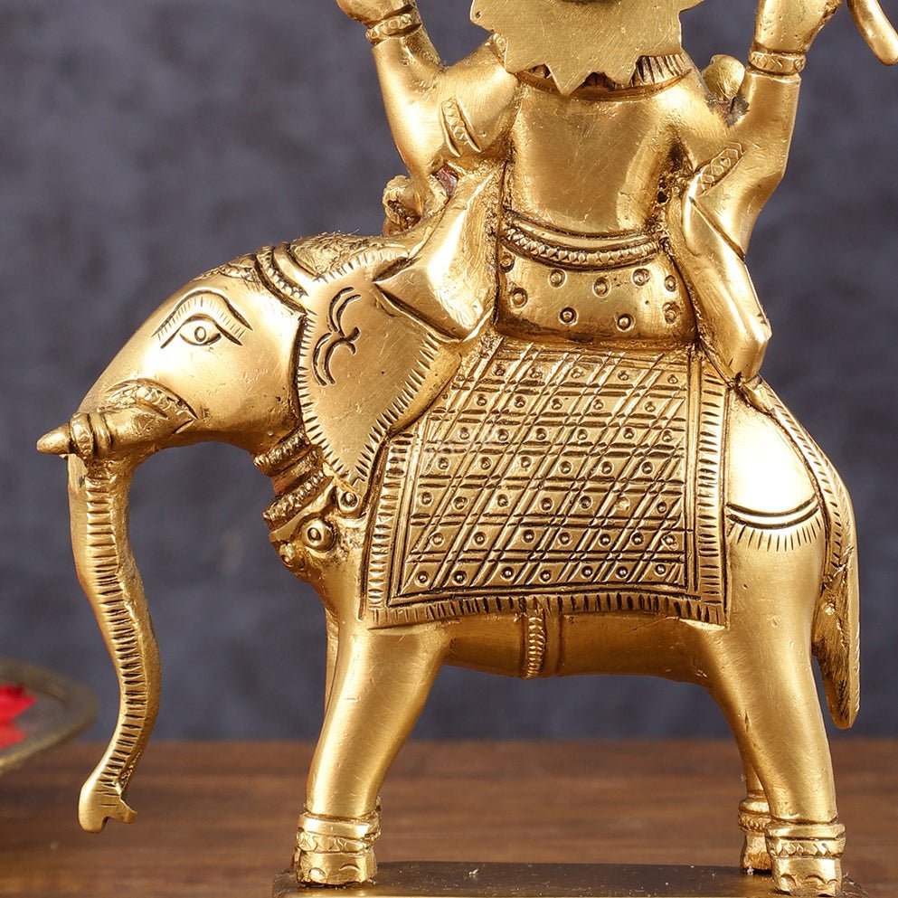 Brass Guru Brihaspati Dev Idol (Planet Jupiter) for Pooja & Vastu - 6.5 Inch Height - Budhshiv.com