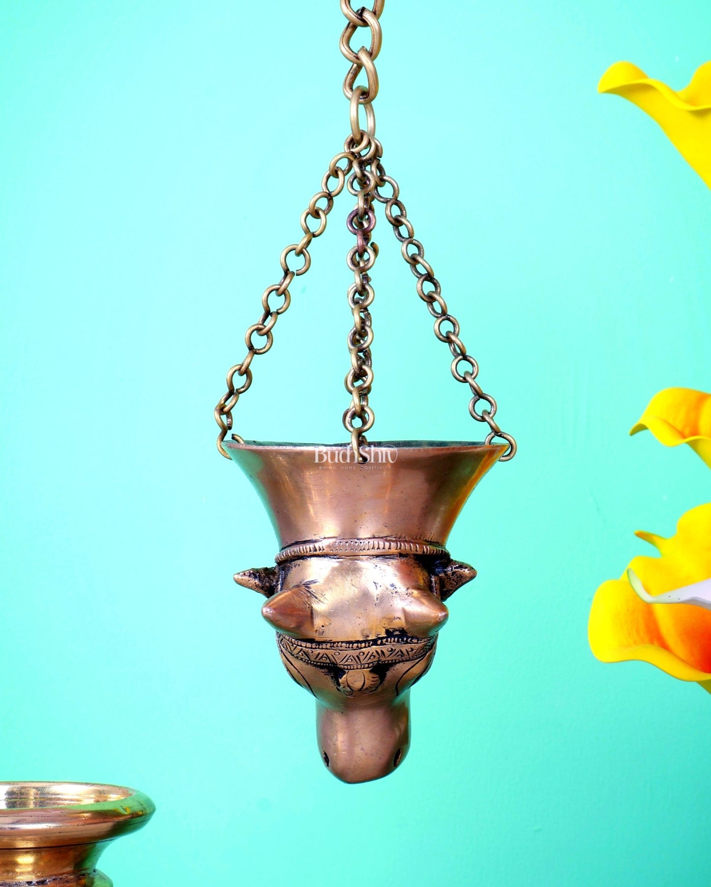 Brass Hanging Shivling Dhara with Nandi Face – Jaldhari for Abhishekam - Budhshiv.com
