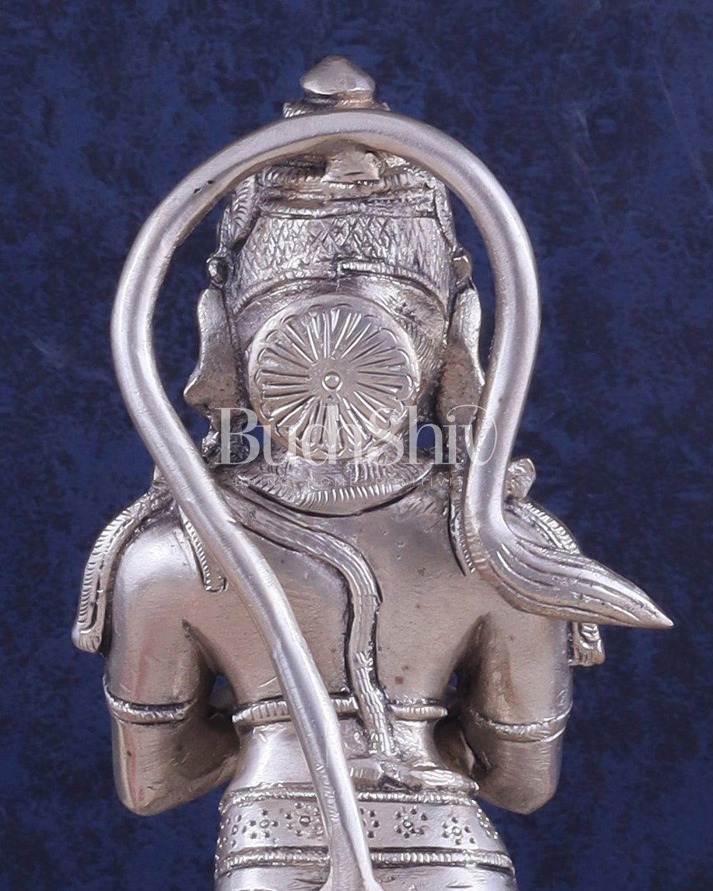 Brass Hanuman in Namaskaram anjali Mudra Statue 12 inch silver plated - Budhshiv.com