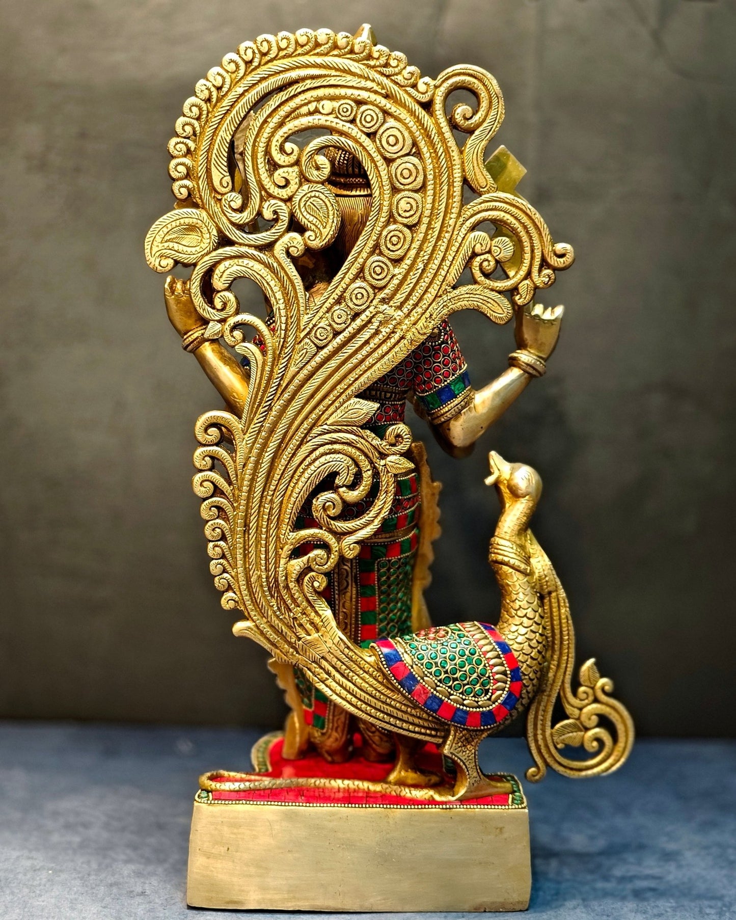 Brass Kartikeya Lord Murugun Statue 20" - Budhshiv.com