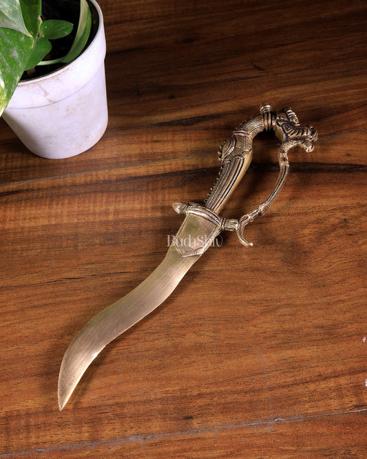 Brass Katar – Unique Yali Design - Budhshiv.com