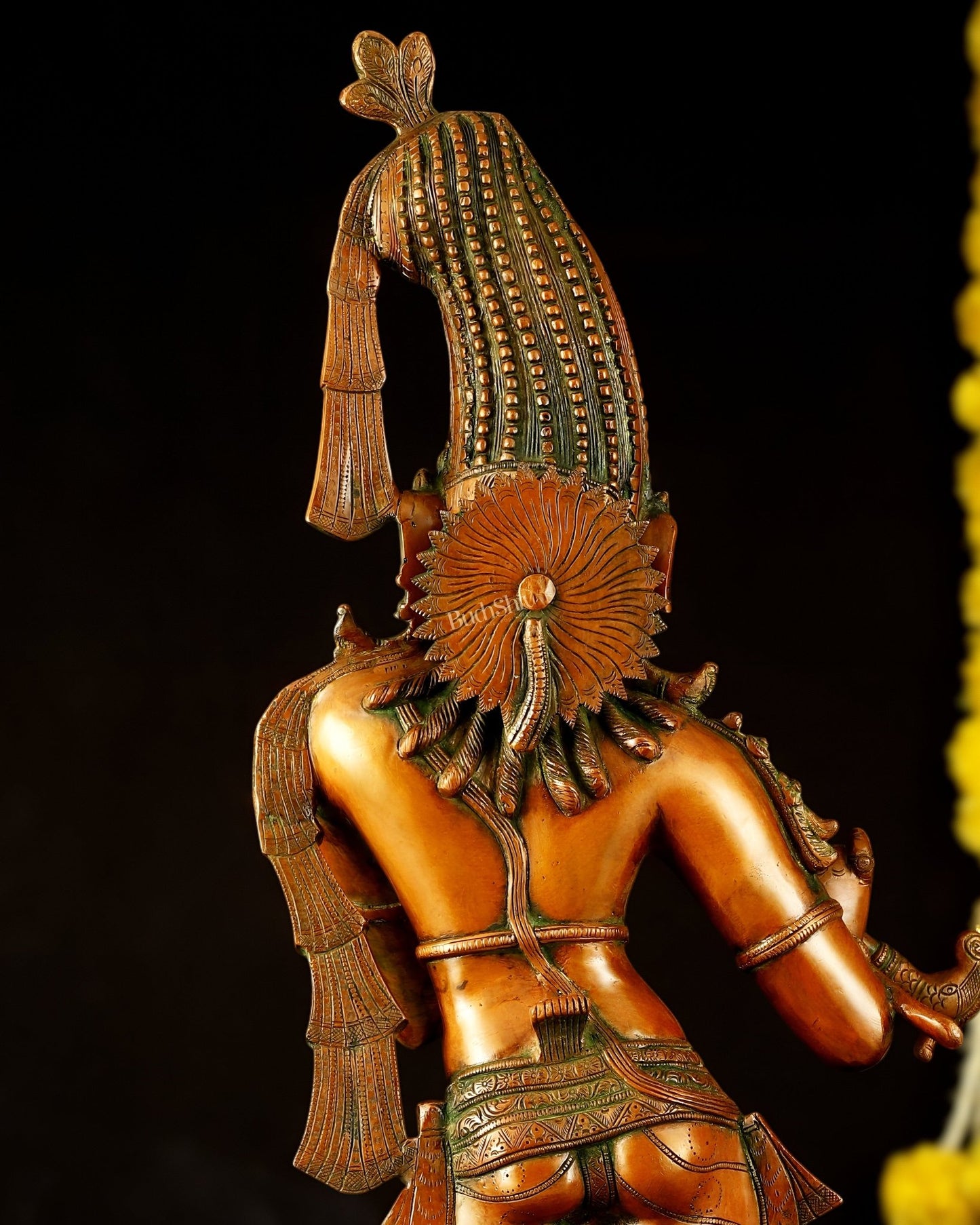 Brass Krishna kerala style Idol 36" - Budhshiv.com