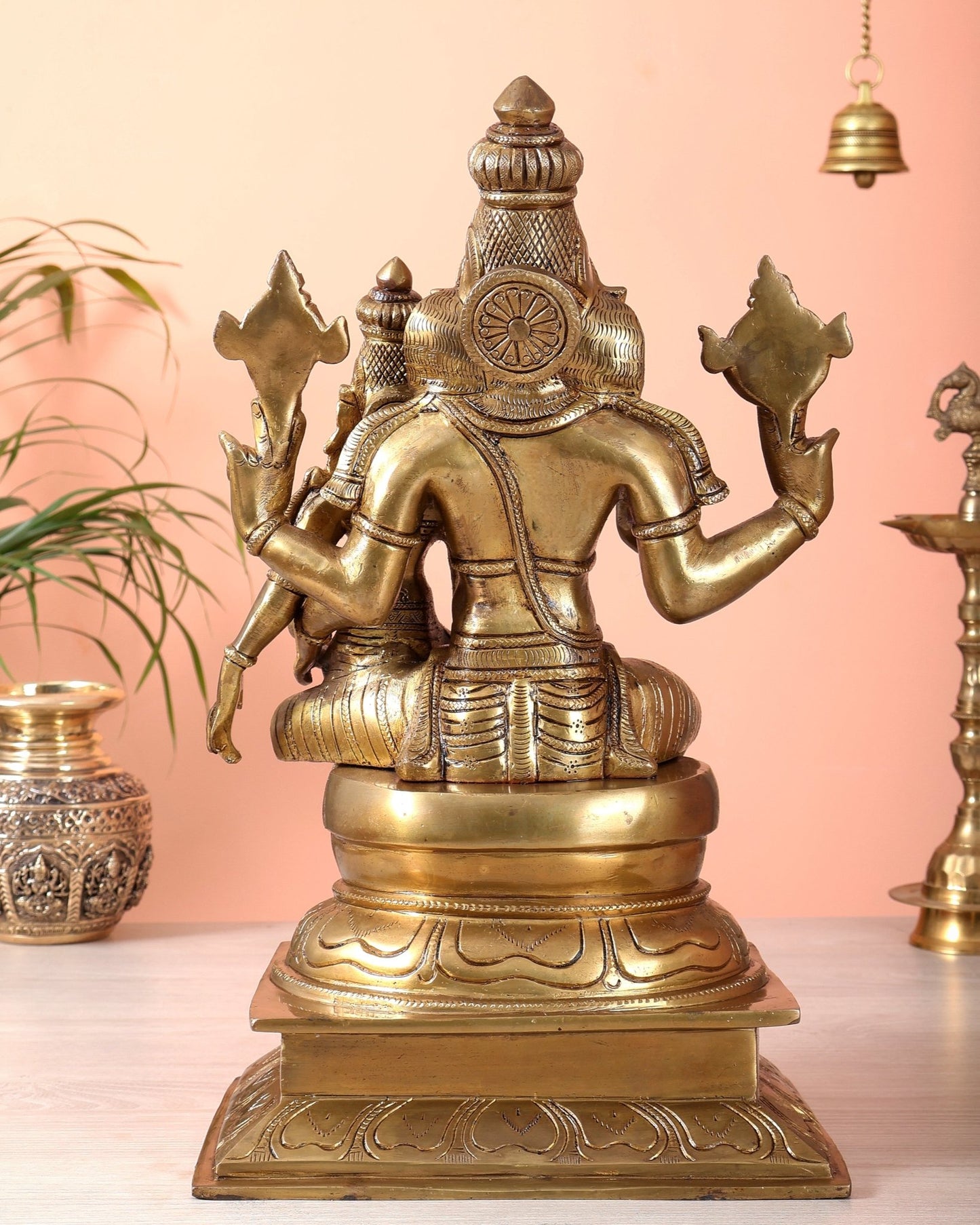 Brass Lakshmi Narasimha Swamy Statue 15" - Budhshiv.com