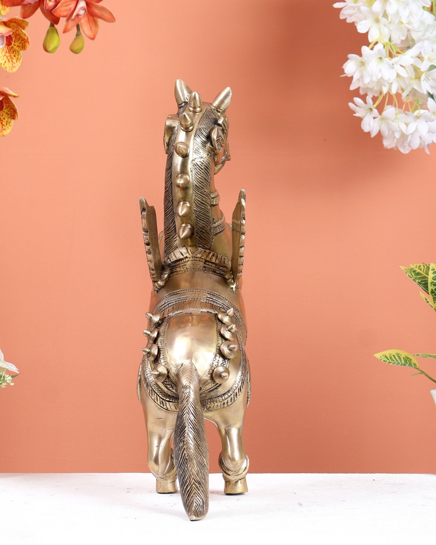 Brass large Flying Horse Pegasus Showpiece 12 inch large - Budhshiv.com