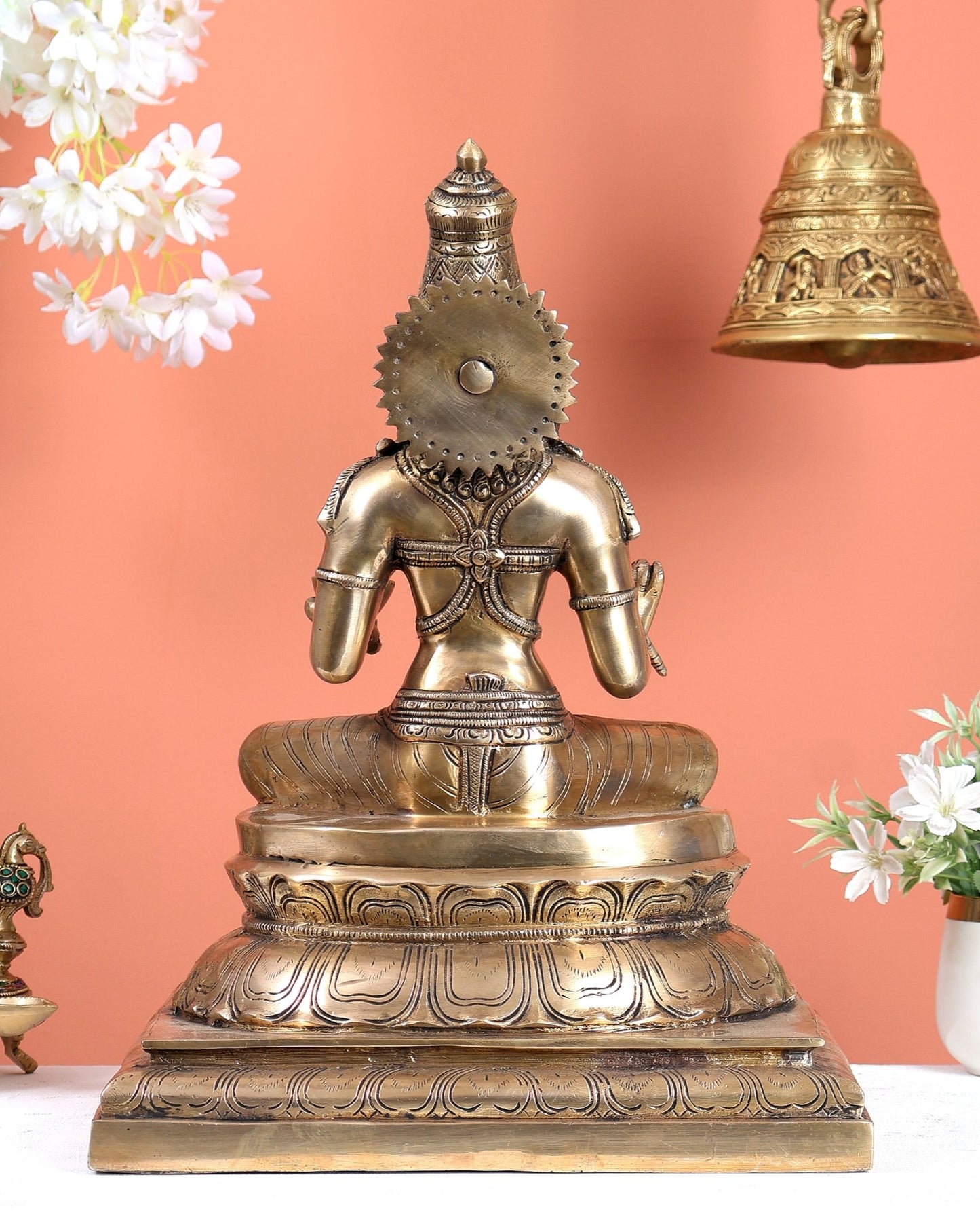 Brass Large Goddess Kashi Annapurna Idol – Matte Finish Divine Statue (16.2 Inches) - Budhshiv.com