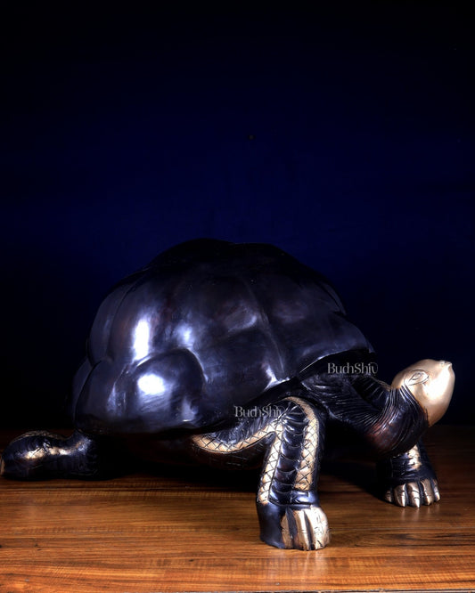 Brass Large Sea Turtle / Tortoise | Vastu Sculpture 28", 39 kg - Budhshiv.com