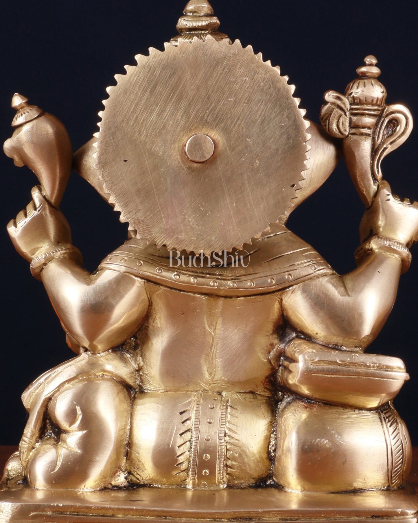 Brass Lord Ganesha Writing Statue – 7.5 Inch - Budhshiv.com
