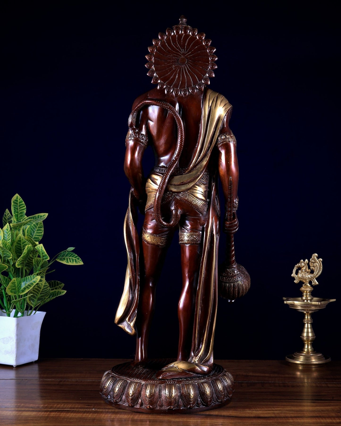 Brass Lord Hanuman Statue Standing 24" Height dual tone - Budhshiv.com