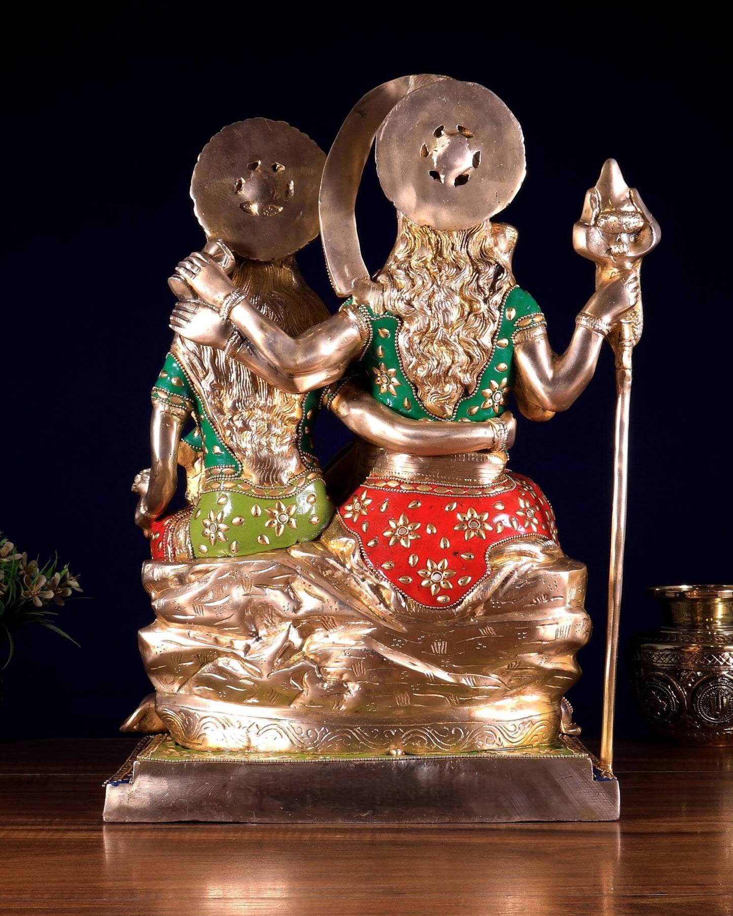 Brass Lord Shiv parivar Family Statue - Meenakari | 18" Height - Budhshiv.com