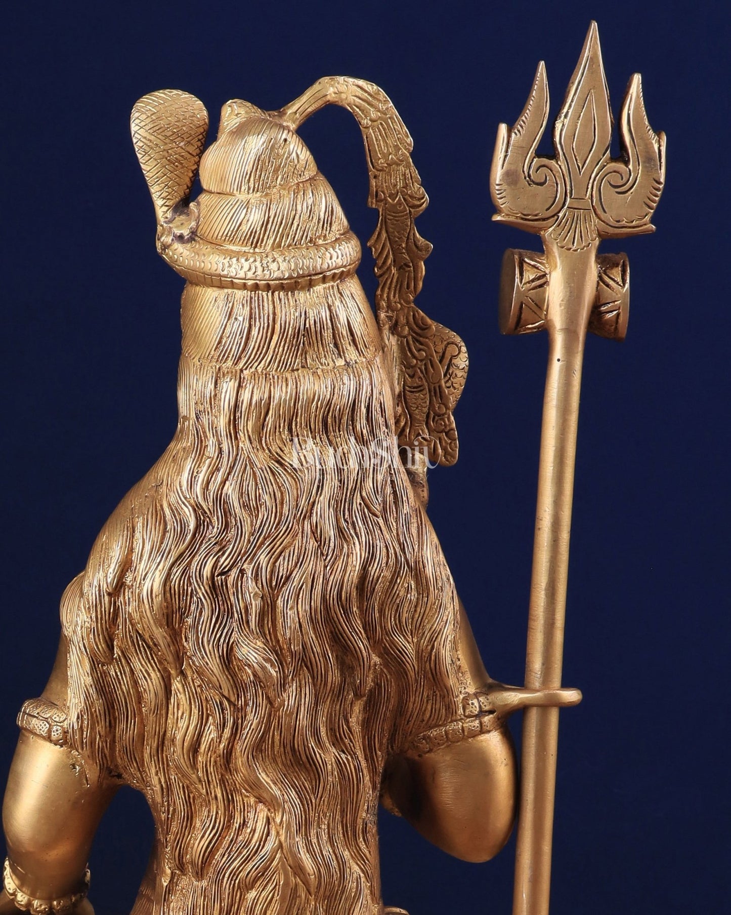 Brass Lord Shiva in blessing mudra idol 15" Height - Budhshiv.com